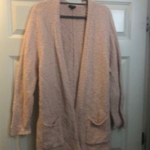 Torrid pale pink open front cardigan with pockets. Size 3